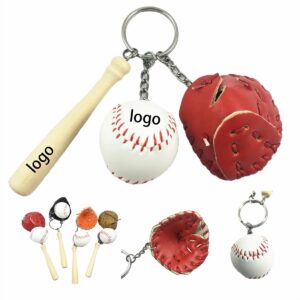 Simulated Colored Baseball Three-in-one Keychain