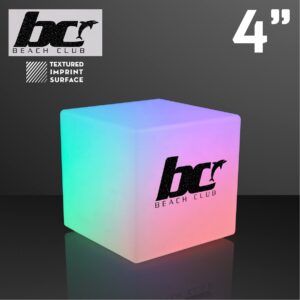 4 x 4" Deluxe Deco Cube Light with Remote Control - PRINTED