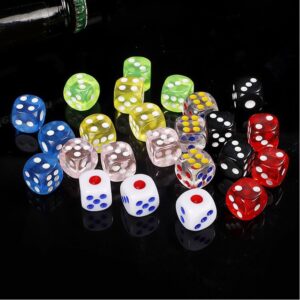 6pcs Dice Set With Pouches For Bar