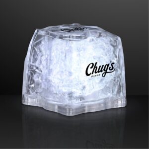 White Drink Lights, Flashing Blinky Ice Cubes - PRINTED