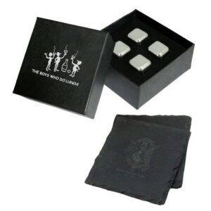 Coasters And Ice Cubes In Gift Box