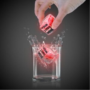 Pad Printed Red Liquid Activated Light Up Ice Cube