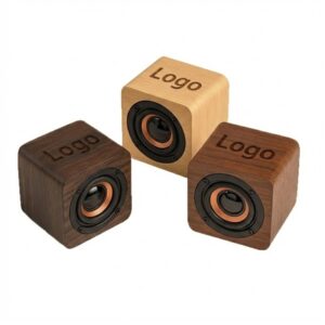 Minimalist Cube Wood Grain Wireless Bluetooth Speaker
