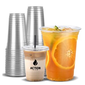 16oz Clear Plastic Cup w/ Flat Lid