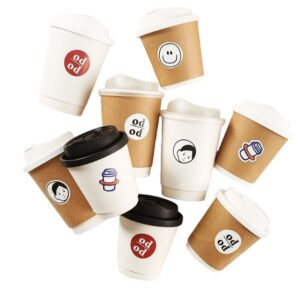 12oz Double Layer Paper Coffee Cup With Lid