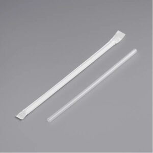8" Clear Wrapped Plastic Straw