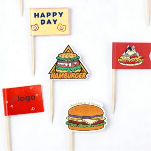 Food Cake Decorating Party Mini Paper Toothpick Flags