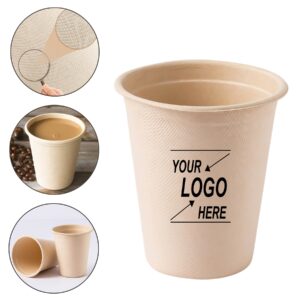 8oz Biodegradable Sugarcane Pulp Paper Cups with Lids