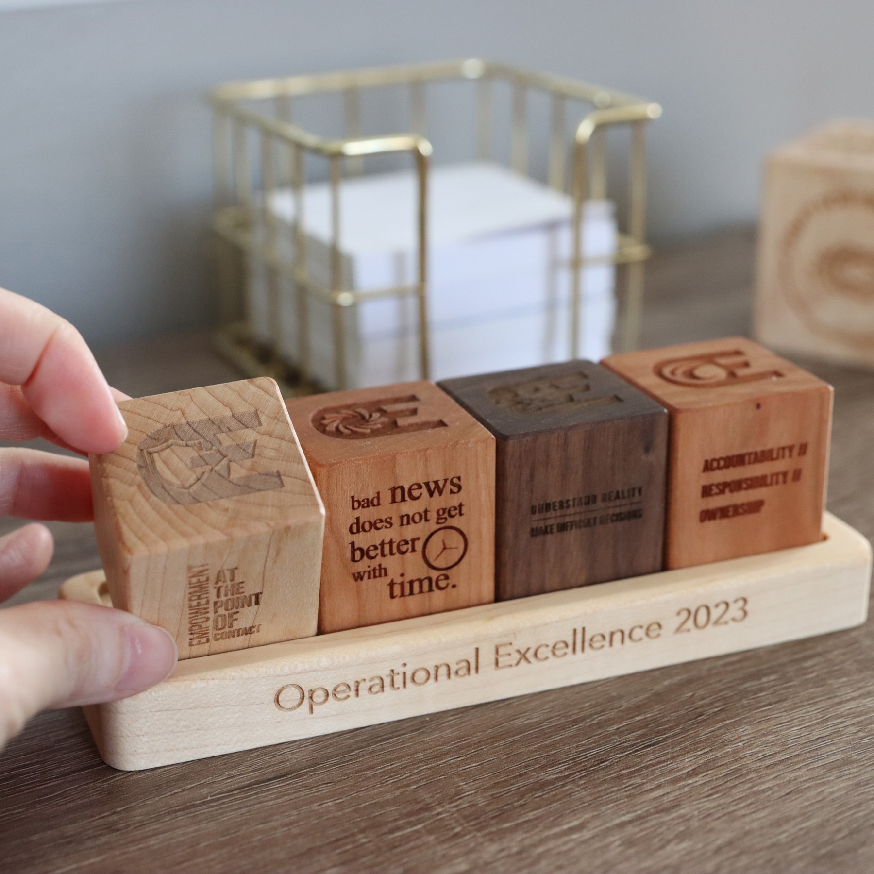 Desktop Block Core Values Desktop Blocks With Tray Display – Ins Promo–Passion To Win!