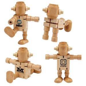 Robodroidbot Wooden Poseable Robot