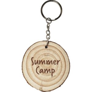 Natural Wood Keyring w/ Rings