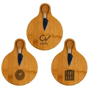Small Bamboo Cutting Board with Cheese Knife