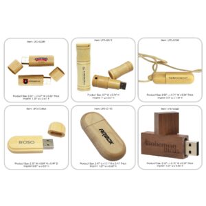 Eco friendly Bamboo or Wooden USB Drive in Various Shapes 256MB-256GB