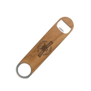 Previous Next  Steel Bar Blade Bottle Opener With Wood Finish