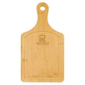 13½" x 7" Bamboo Cutting Board Paddle Shape with Juice Groove