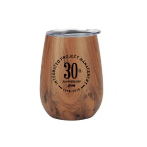10 Oz. Stainless Steel Lined Vacuum Wood Toned Wine Tumbler