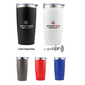 20 Oz.  Powder Coated Tumbler w/Clear Slide Lid